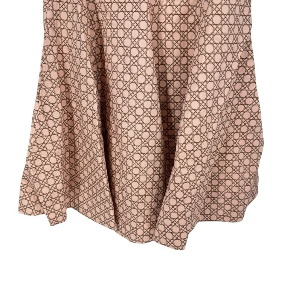 Tuckernuck NEW Petal Cane Brynn Geometric Pink Retro Pleated Midi Skirt Size 6 - Picture 9 of 12